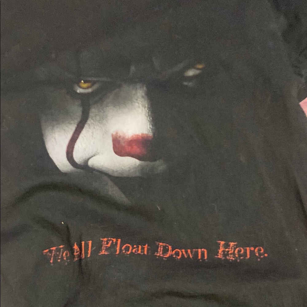 Black Graphic T-Shirt with Clown Design
